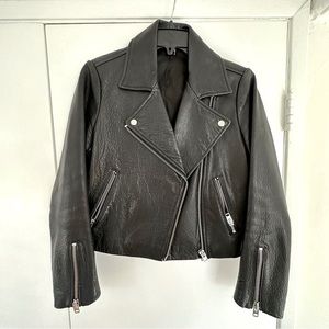 Topshop black leather jacket